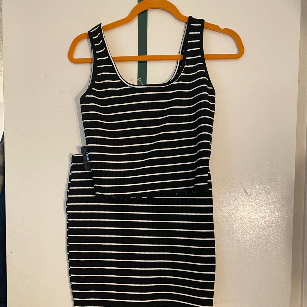 Two piece matching set. Pencil skirt and cropped tank top